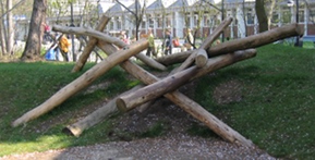 Baummikado aus Lrchenholz - handgefertigt - Spielplatzbau in Hamburg